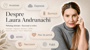 Psiholog anxietate online, ADHD adulți, Relații toxice și abuz narcisic, Ședințe de cuplu București, Laura An.